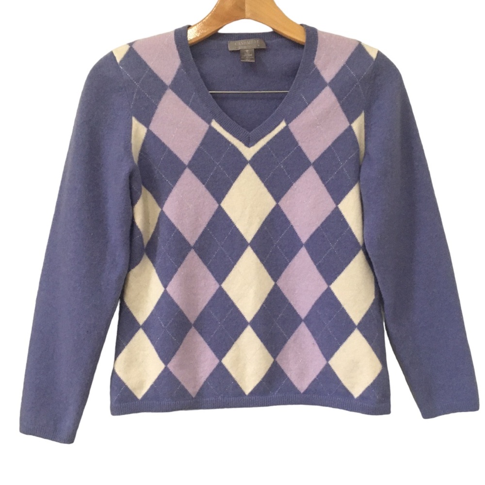 Cashmere by Charter Club  Chasmer V-Neck Long Sleeves Fine Knit Sweater M